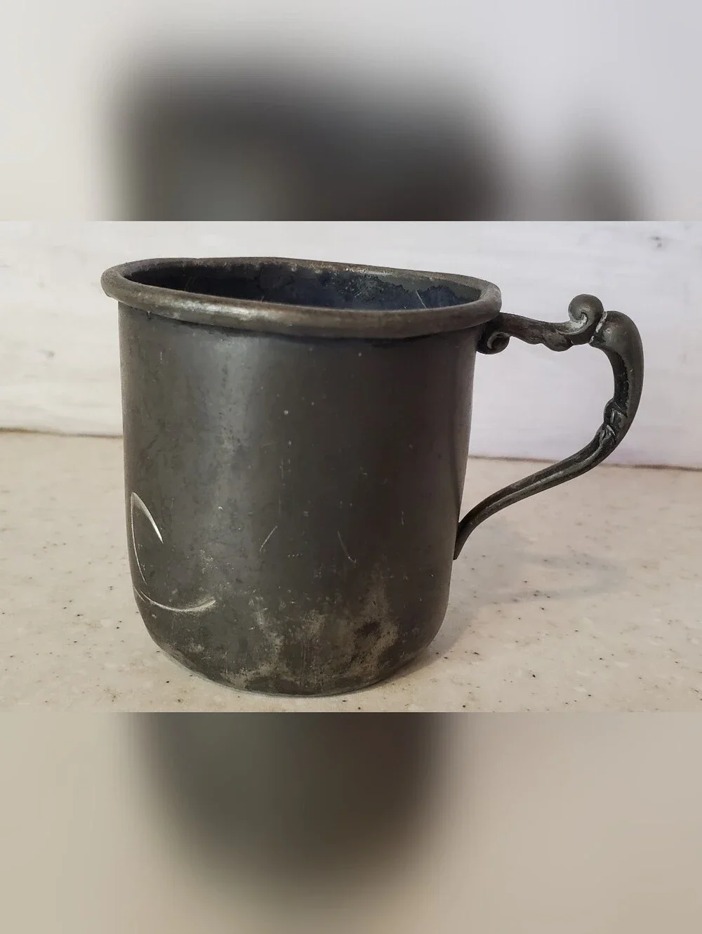 Vintage Richfield Quadruple Plate Silverplate Child's Baby Cup Mug #1377 Floral